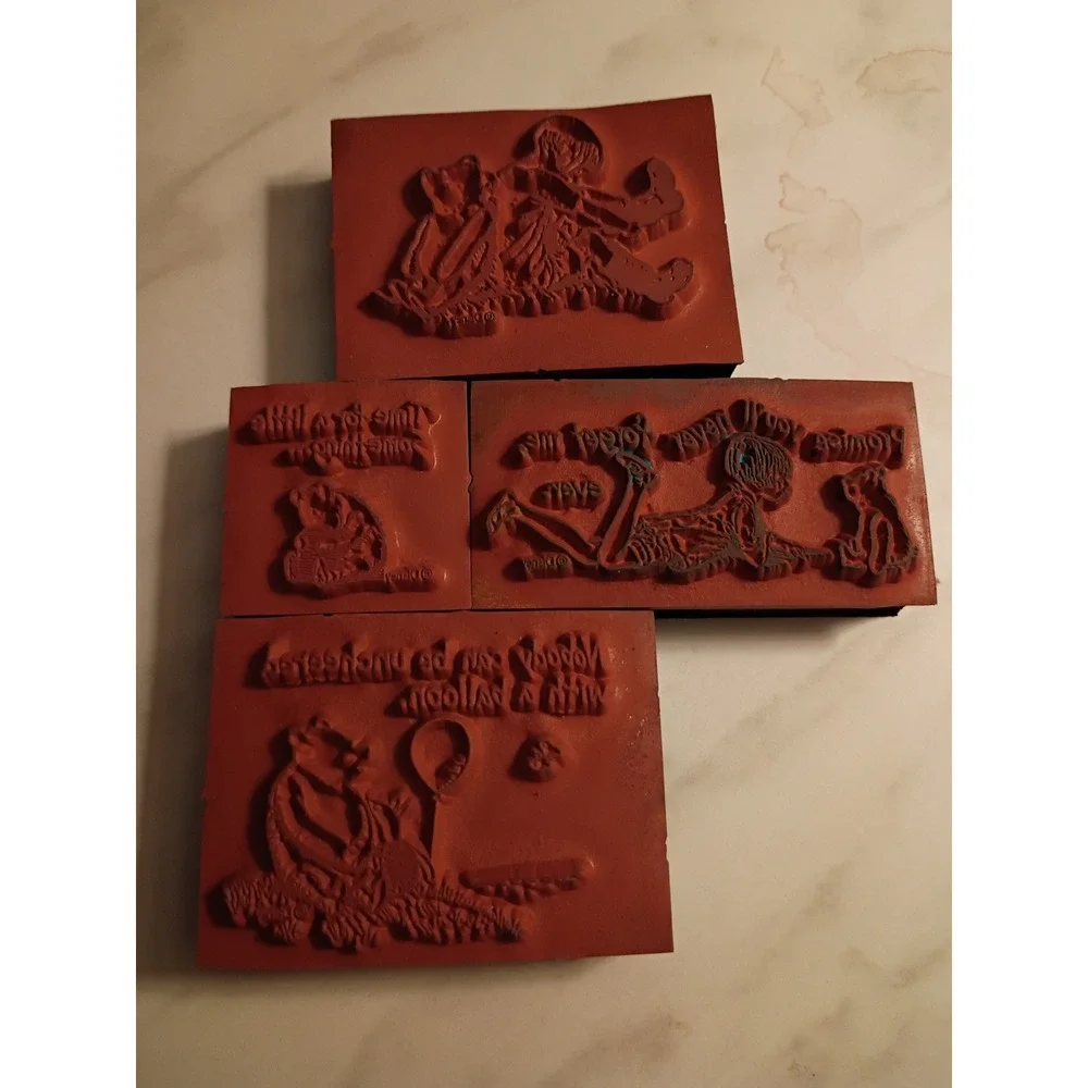 Winnie the Pooh Christopher Robin Rubber Stamps Set of 4 Quote Stamps Disney